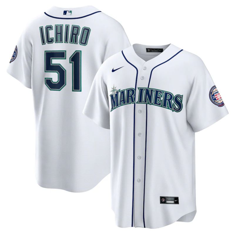 Men 2025 Seattle Mariners #51 Ichiro White Game Nike MLB Jersey style 01